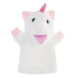 Figurină de plus Unicorn, 30 cm, pentru teatru de păpuși, alb și roz, CMCLASS