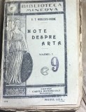 F.1 Carte Note despre arta Vol. I - G. T. Niculescu-Varone - Ed. Cartea Romaneasca, Biblioteca Minerva Nr. 172, Veche 1920