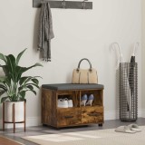 vidaXL Bancă pentru hol cu pernă Stejar fumuriu 60 x 38 x 46 cm 891452