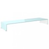 VidaXL Stand TV/Suport monitor din sticlă, alb, 110x30x13 cm