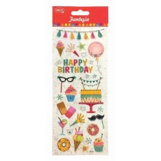 Abtibilduri DACO Fantezie, Model Happy Birthday, Multicolor, 26 Buc/Set, Autocolante Copii, Stickere Decorative, Stickere pentru Copii, Abtibilduri Co foto