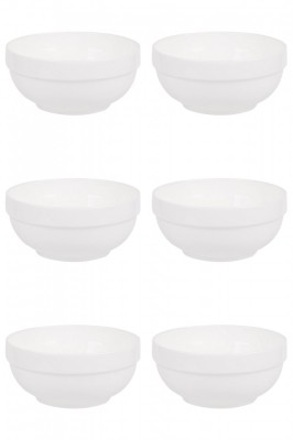 Set boluri, 6 piese, 1.2 l, Portelan, Alb foto