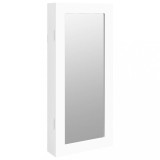 Cumpara ieftin Dulap de bijuterii cu oglinda de perete, alb, 30x8,5x67 cm