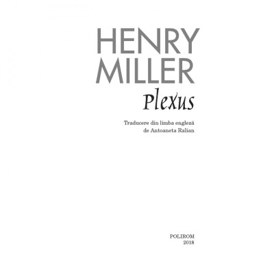 Plexus - Henry Miller foto