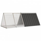 Gossi cusca pentru iepuri antracit 201,5x80,5x71 cm otel galvanizat
