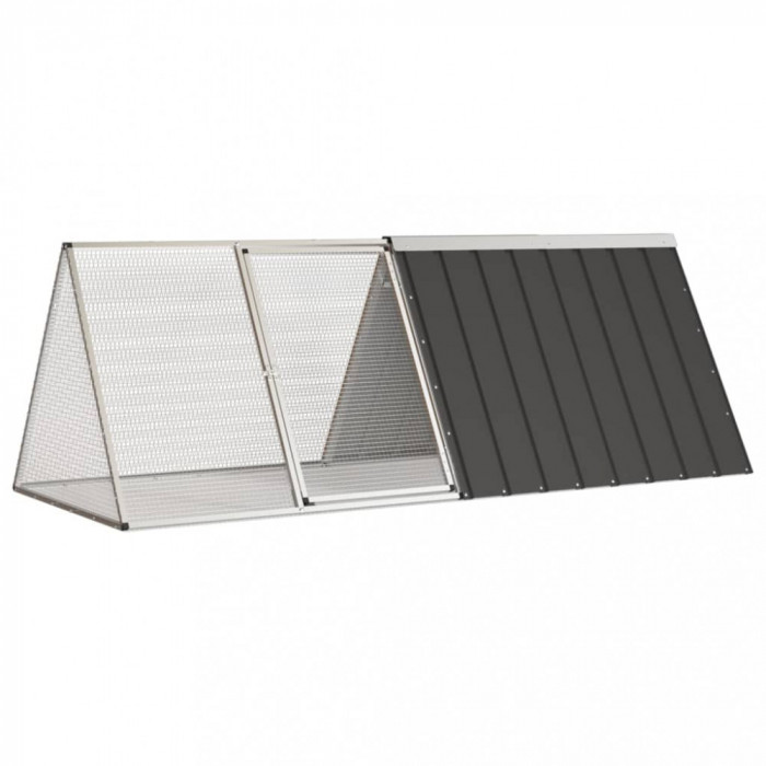 Cusca pentru iepuri antracit 201,5x80,5x71 cm otel galvanizat GartenMobel Dekor