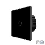 Cumpara ieftin Intrerupator simplu Wi-Fi si RF433 cu touch din sticla, negru, Luxion