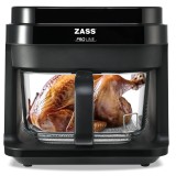 Friteuza cu aer cald ZASS ZAF 09, 5,5 litri, cos din sticla, negru