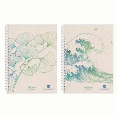Caiet A5 70f spirală pătrățele Motiv Ginkgo Greenline foto