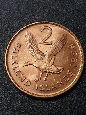 C2 Falkland Island 2 pence 1998 UNC foto