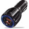 Incarcator auto 12-24V Fast Charge cu port USB si QC3.0 - BK348