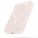 Baterie Externa Wireless Baseus Magnetic Mini, 10000mAh, 20W, PD + FQI, 1 x QI - 1 x USB-C, Roz P10059001413-00