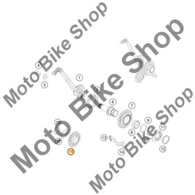MBS Pinion pedala pornire KTM 250 EXC Six Days TPI 2019, Cod Produs: 79233053000KT foto