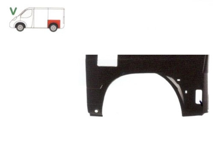 Aripa spate Mercedes Vito (V638), Clasa V, 1996-2003, Partea Stanga, Lungime 1277 mm , Inaltime 740mm ,