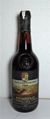 B 7- VIN ROSU NEBBIOLO DI SERRALUNGA D&amp;#039;ALBA recoltare 1969 cl 72 gr 12 foto