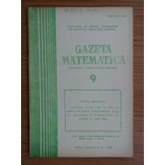 Revista Gazeta Matematica. Anul LXXXVIII, nr. 9 / 1983