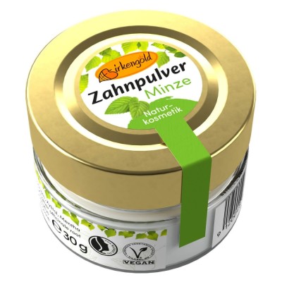 Pasta de dinti pudra cu menta fara flour, 30g, Birkengold foto