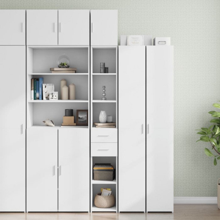 Gossi dulap depozitare slim alb 30x42,5x225 cm lemn prelucrat