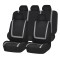 Set huse scaun auto ieftine, Universale 9 piese, model GREY LINE &ndash; GRI