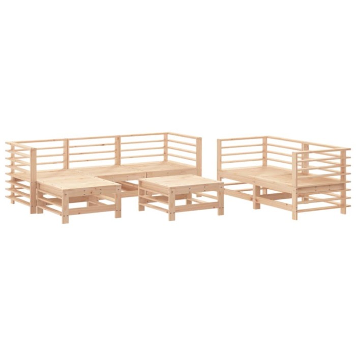 Set mobilier de gradina, 7 piese, lemn masiv de pin
