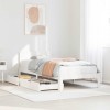 VidaXL Cadru Pat cu Sertare Alb 100x200 cm Lemn Masiv Pin 3301981