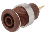 Soclu Banană 4mm 24A 1kV Maro Aurit &Icirc;nşurubare