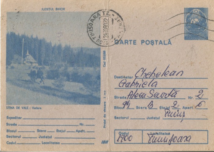 *Romania, Stana de Vale, c.p.s. (3), circulata intern, 1990