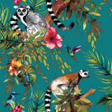 DUTCH WALLCOVERINGS Tapet model lemur, verde, 12402 GartenMobel Dekor, vidaXL