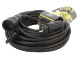 Prelungitor alimentare KEL 3x2,5mm2 25m 16A cu priză 1 guma negru