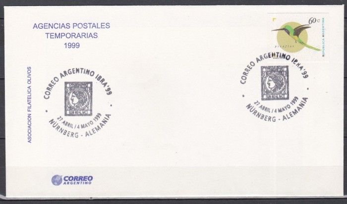 Argentina 1999 - Expoziția Internațională de Timbre &bdquo;IBRA &#039;99&rdquo; - N&uuml;rnberg, FDC