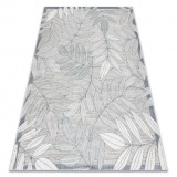 Covor Structural BOTANIC 65241 Frunze tesut plat pe balcon, terasa - gri, 78x150 cm