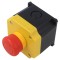 Casetă comandă IDEC 22mm, 1 buton ciupercă, IP65, cod YB1W-YW1B-V4E11R-Y0