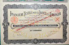 Lot Actiuni Finantator Textil 1934 (Franta) foto