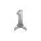 Balon folie stativ sub forma de cifra, argintiu 74 cm-Tip Cifra 1