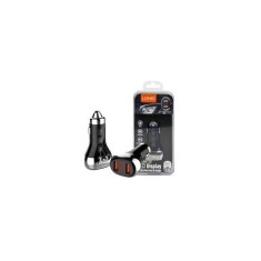 &Icirc;ncărcător auto LDNIO C2, 2x USB, QC3.0, 36W, cu afișaj LED și monitorizare baterie