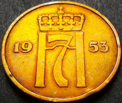 Moneda istorica 5 ORE - NORVEGIA, anul 1953 * cod 1171 foto