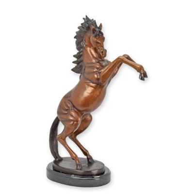Cal sarind-statueta din bronz pe un soclu din marmura TBA-187 foto