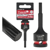 Cheie tubulara de impact SPLINE 1 / 2&quot;, M6, Cr-Mo, Tvardy T00218-06