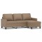 Canapea cu 3 locuri / taburet cappuccino 180 cm piele ecologica