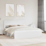 Cumpara ieftin Cadru de pat cu headboard Alb 200 x 200 cm Lemn de pin masiv