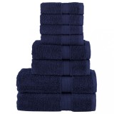 VidaXL Set de prosoape premium SOLUND, 8 piese, bleumarin, 600 g/m&sup2;