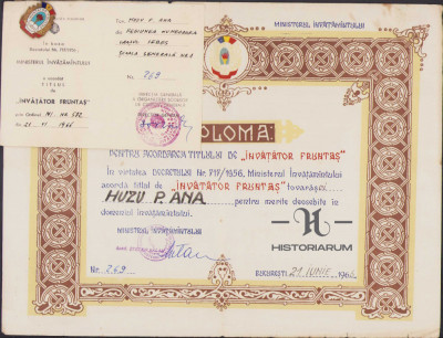 HST 143S Diploma + legitimatie + insigna invatator fruntas 1966 foto