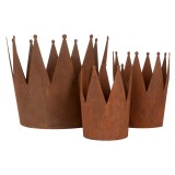 Cumpara ieftin Set 3 boluri decorative metal maro &Oslash; 32x25 cm, &Oslash; 17x21 cm, &Oslash; 12x17 cm