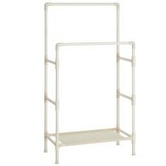 Suport pentru haine, Artool, cu raft incaltaminte, crem, max 110 kg, 83x45x157 cm