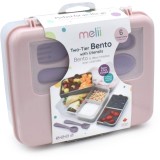 Melii Bento Box caserolă de m&acirc;ncare Pink, Purple, Gray 1446 ml