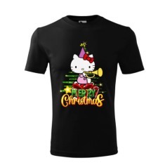 Tricou Personalizat de Craciun cu Personaj Animat si Mesaj Merry Christmas - Design Festiv