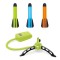 Set Jucarie Lansator de Rachete din Spuma, Foloseste Presiunea Aerului, 3 Rachete, multicolor