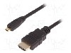 Cablu HDMI - HDMI, HDMI mufa, micro mufa HDMI, 3m, negru, QOLTEC - 50401