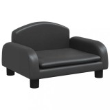 Cumpara ieftin Pat de caini, negru, 50x40x30 cm, piele ecologica