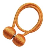 Cumpara ieftin Prindere pentru perdele portocaliu auriu, 44 x 3 cm, magnet decorativ cu snur textil din poliester, sistem magnetic rezistent, reutilizabila, pentru p